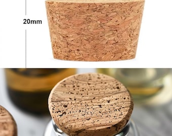 Cork Stopper, Glass Bottle Stopper, Wine Bottle Plug, Wood Lid Cap Stopper in Multiple Sizes Ideal for wine, cosmetics, and labs.