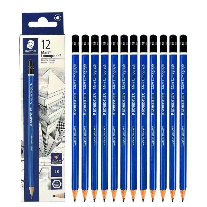 Artists Pencil Set, Staedtler Mars Lumograph Graphite Pencils Soft Set 12  Degrees Drawing, Sketching Pencils Staedtler Pencils 