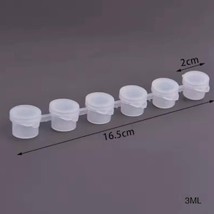 3ml/5ml Strips Paint contains with Lids, Plastic Pots for Arts & Crafts, Durable, Portable, Great for Paint Storage in Classrooms