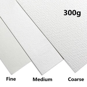 Set carta per acquerello: A4/A3, 300 g/m², 20 fogli, 100% cotone - Perfetta per dipingere, carta per acquerello media, grana fine e grana grossa