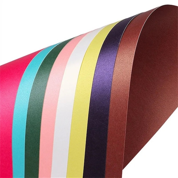 Free Shipping 10 Pcs A4 Pearlescent Paper, Glitter Cardstock Paper, Pearlescent Shimmer paper, Metallic Pearl Sheets Double Sided 250gsm