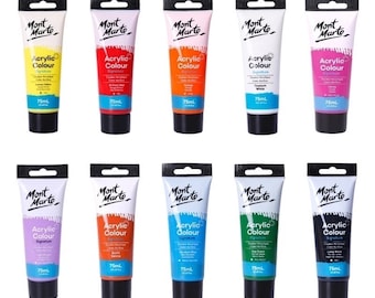 Farba akrylowa Premium 75 ml, 24 żywe kolory, Farby akrylowe dla artystów, Farby akrylowe dla uczniów,