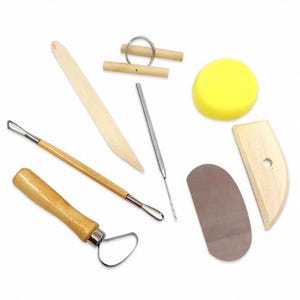 Clay Pottery Tools Set – Sculpting, Shaping, Modeling Dotting Tools with Ceramic Wire Cutter for Polymer Clay Magic Mud