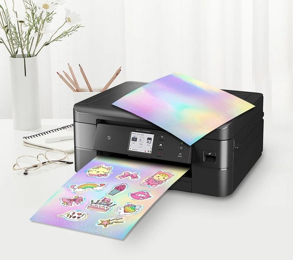 A4 Printable Vinyl Sticker Paper for Your Inkjet and Laser Printer Paper Sheets - Dries Quickly Waterproof Decal Paper Sheets