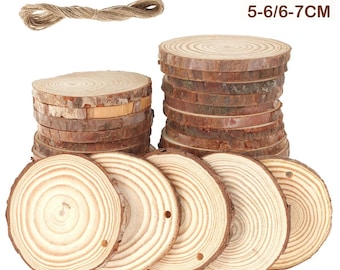 10 pcs Natural Wood Slices for Crafts, Wood Slice Ornaments, craft supplies, Holiday Decor, Christmas Craft Projects, Christmas Ornaments