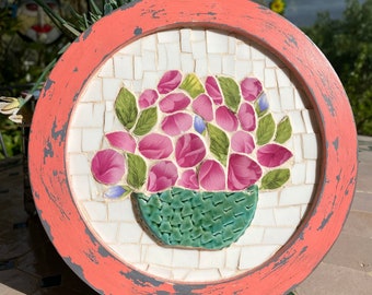 Picassiette mosaic wall hanging - floral design