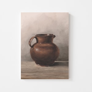 Kitchen Wall Art, Vintage Pitcher Art Print, Rustic Kitchen Decor /SL11