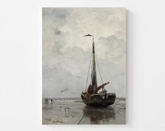 Sailboat Art Print, Canvas Seascape Art Print, Ocean Painting / SS24