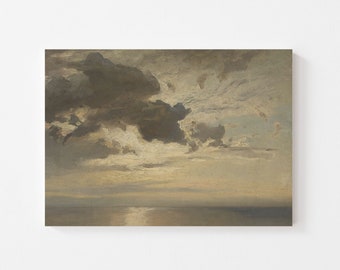 Clouds Art Print, Canvas Cloud Landscape Print, Cloud Study Painting, / LH61