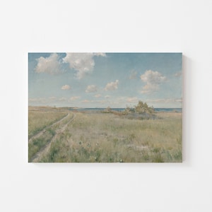 Farmhouse Art Print, Vintage Landscape Print, Country Landscape Painting, / LH12