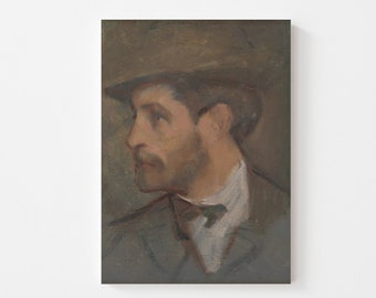 Portrait Art Print, Canvas Portrait Print, Portrait of a man / P03