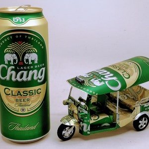 Tuk Tuk Model from can, Handmade Thai Miniature Tuk Tuk model from can, Handmade Miniature Tricycle Model, Cute Toy