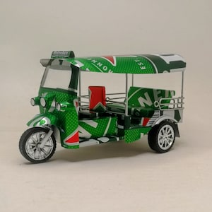 Tuk Tuk Model from can, Handmade Thai Miniature Tuk Tuk model from can, Handmade Miniature Tricycle Model, Cute Toy