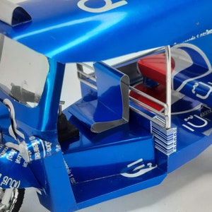 Tuk Tuk Model from can, Handmade Thai Miniature Tuk Tuk model from can, Handmade Miniature Tricycle Model, Cute Toy