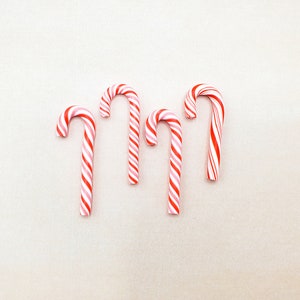 クリスマス レッド&ホワイト キャンディケイン 4個セット かわいい樹脂製カボション フラットバック