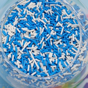 Niebieskie i białe sztuczne posypki - różne kolory Konfetti z gliny polimerowej - sztuczne posypki - Decoden - Funfetti - Jimmies