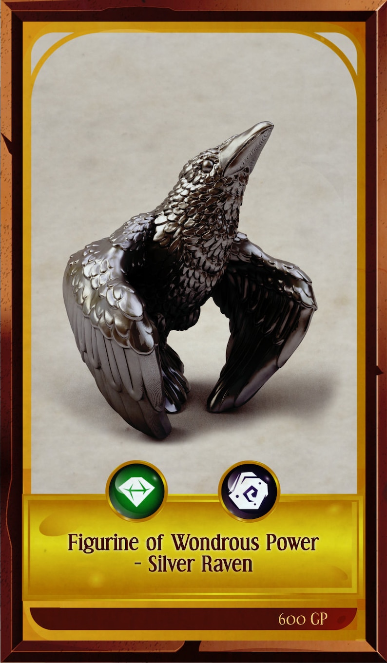 Figurine of Wondrous Power Silver Raven Etsy