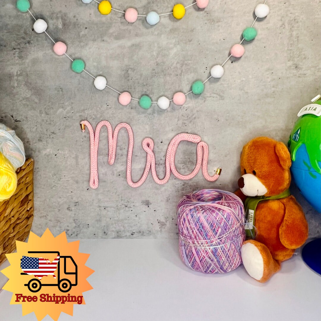 Knitted Name Sign Custom Wire Sign Baby Name Sign Nursery Etsy knitted-name-sign-custom-wire-sign-baby-name-sign-nursery-etsy