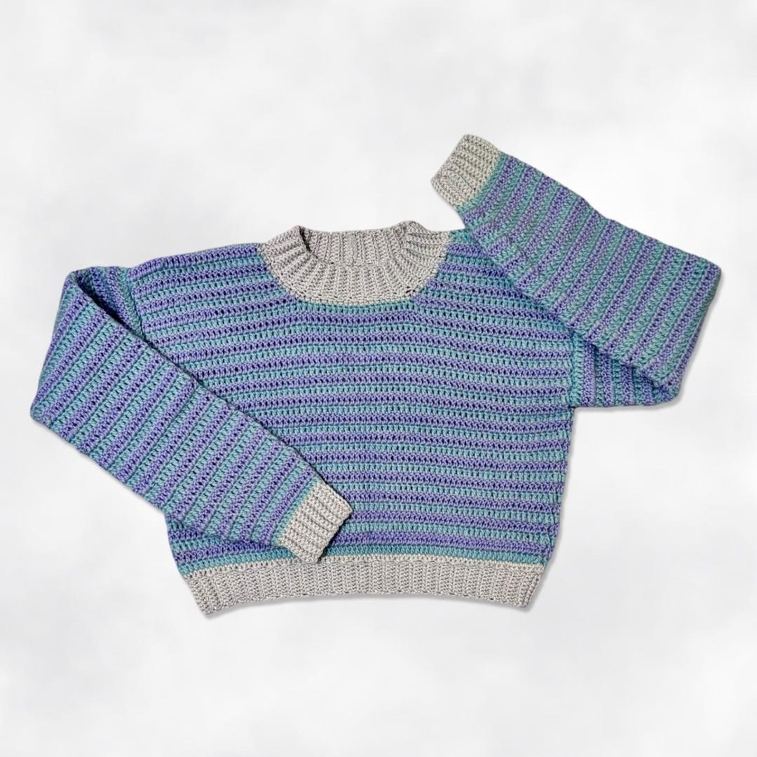 Striped Sweater Crochet Sweater Crochet Striped Sweater Handmade