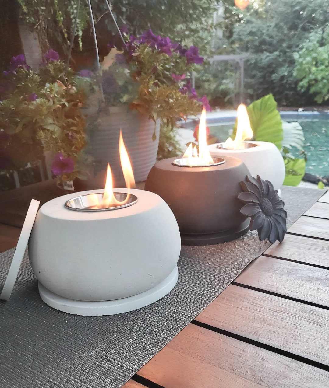 Portable Tabletop Firebowl Concrete Firepit Multiple - Etsy