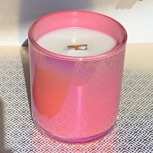 Vanilla Orchid Candle | Coconut Apricot Wax Candle  | Iridescent Glass | 12 oz Luxury Candles | Vegan + Cruelty-Free