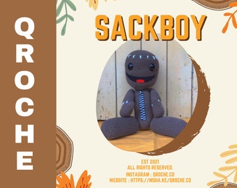 PDF -  Sackboy : A Big Adventure Doll Crochet Pattern by Qroche.co  || Malaysia