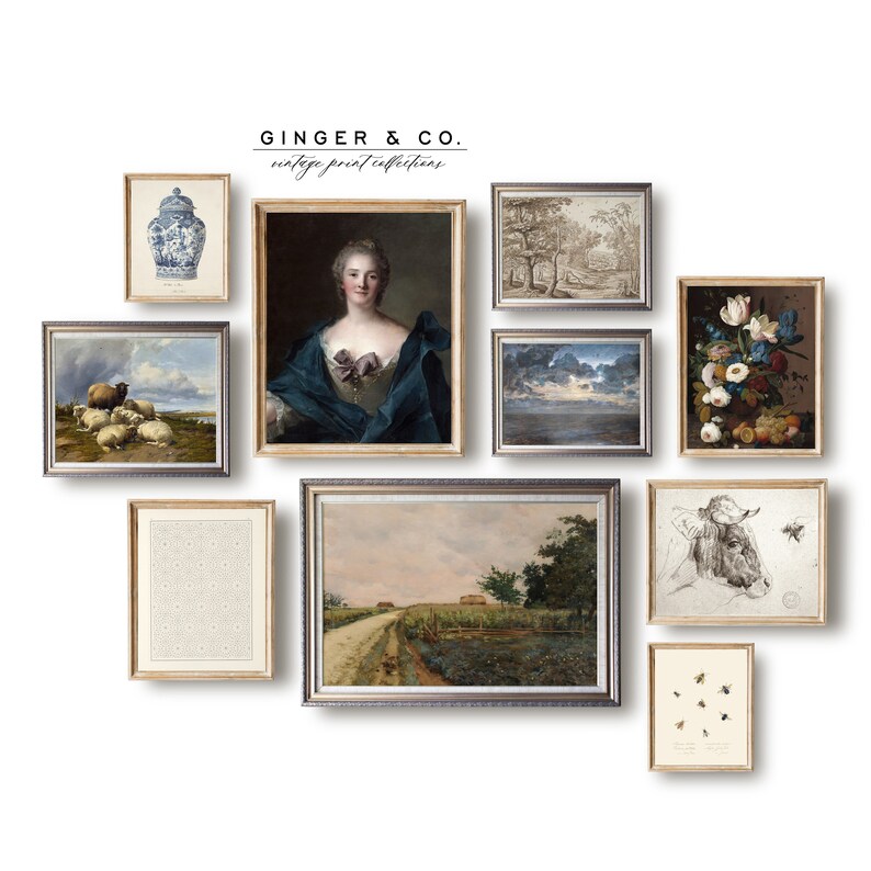 Blue Gallery Wall Art Set No 2 PRINTABLE DIGITAL DOWNLOAD Etsy