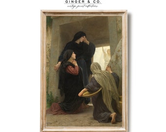 Easter Printable Wall Art - PRINTABLE DIGITAL DOWNLOAD - Holy Women at the Tomb, Vintage Oil Painting