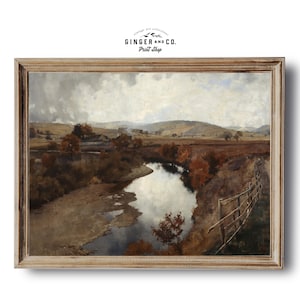 Autumn in Glencairn -- Vintage Autumn Landscape Painting -- Printable DOWNLOAD, Moody Wall Art