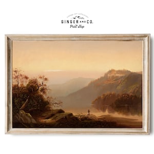 Ölgemälde Herbstlandschaft -- Hudson River Landschaft im Herbst, Vintage Landschaftsdruck - Druckbarer digitaler DOWNLOAD
