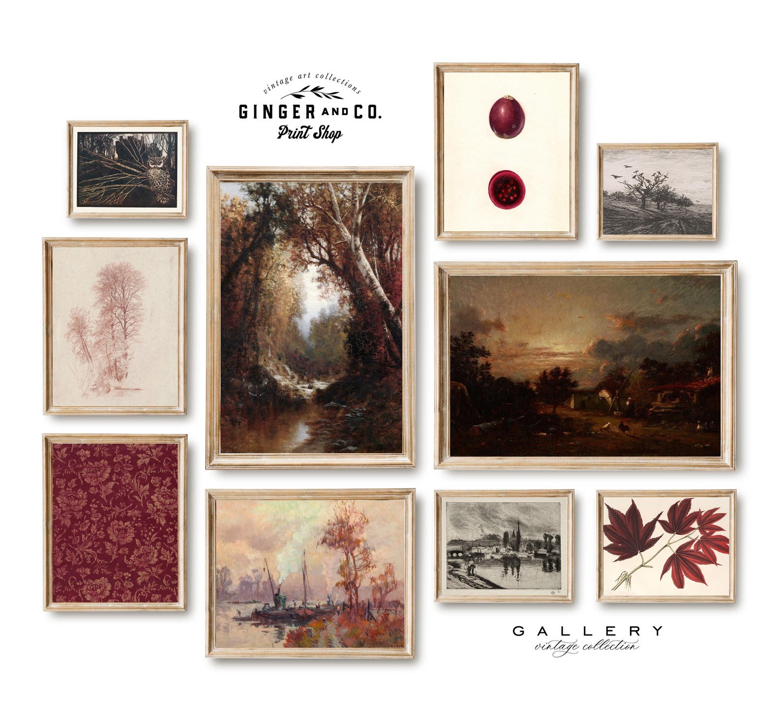 Autumn Gallery Wall Art Set - PRINTABLE DIGITAL DOWNLOAD - Moody Fall ...