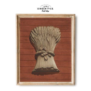 Harvest Wheat Print - PRINTABLE DIGITAL DOWNLOAD - Vintage Autumn Wall Art