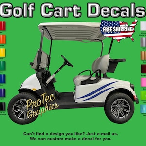 Golf Cart Vinyl Decal Graphics: Complete Set (4 Decals) GC-40