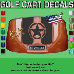 Golf Cart 16" Hood Stripe Graphics Fits:  EZGO, Club Car & Yamaha all Years and Model (GC-47)