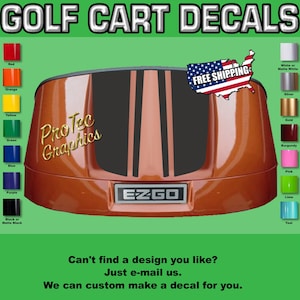 Golf Cart 16" Hood Stripe Graphics Fits:  EZGO, Club Car & Yamaha all Years and Model (GC-23)