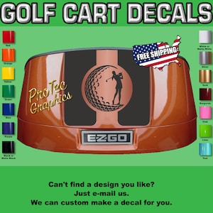 Golf Cart 16&quot; Hood Stripe Graphics Fits:  EZGO, Club Car & Yamaha all Years and Model (GC-20)