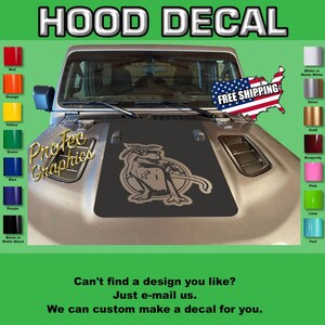 Rosie The Dinosaur Hood Decal: Fits Jeep Gladiator JT & Wrangler JL GL- 165