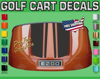 Golf Cart Hood Stripe Graphics: EZGO, Club Car & Yamaha - 16&quot;W GC-23