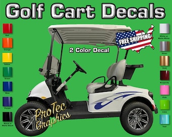 Golf Cart Vinyl Decal Graphics: 2-Color Complete Set GC-01
