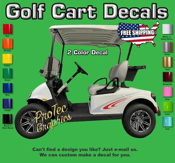 Golf Cart Vinyl Decal Graphics Right Left Sides 2 color Vinyl Graphics Complete Set One for Each Side 4 Decals in Total GC 06 Etsy