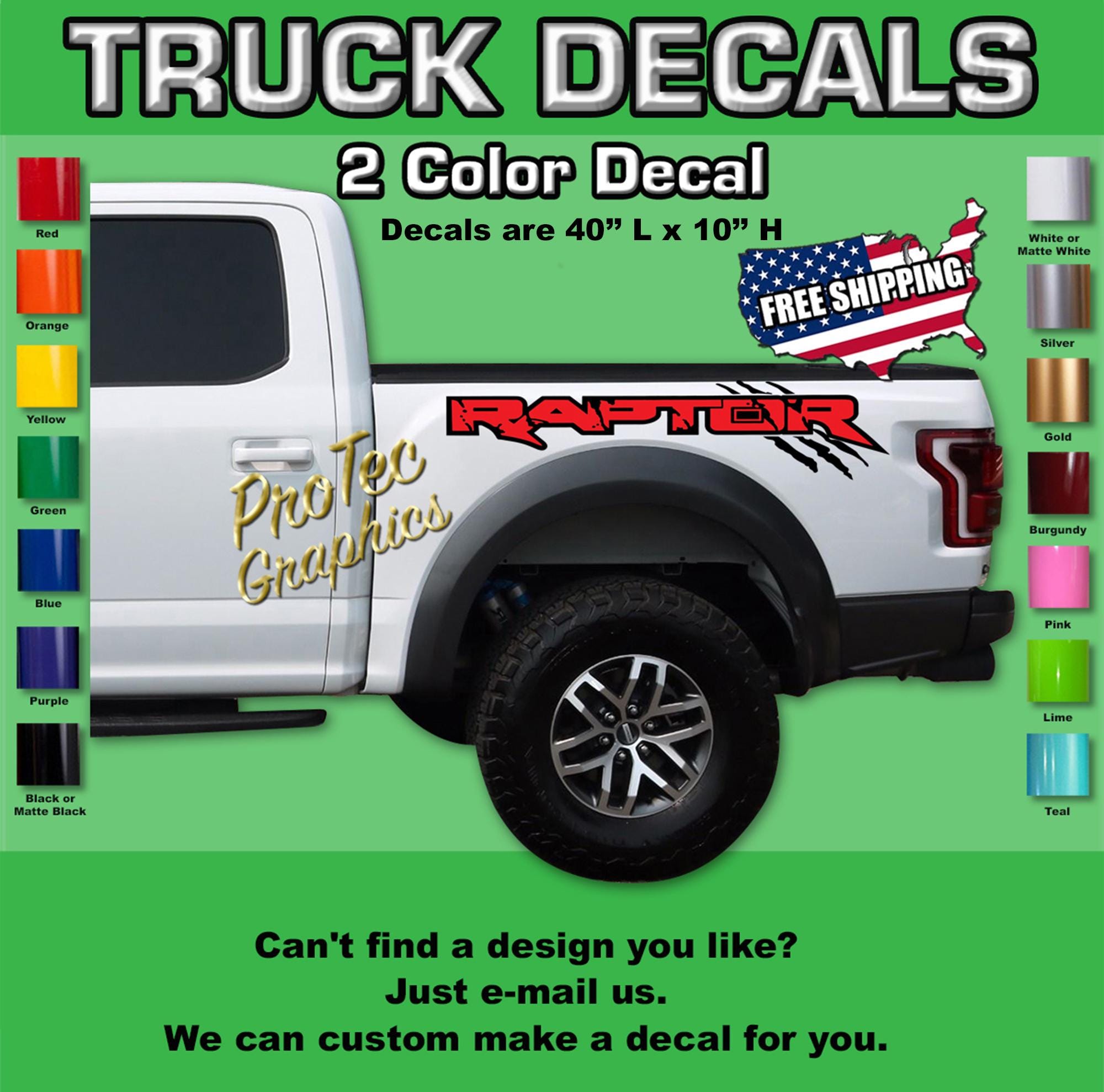Raptor Decal Fits: Ford Rear Bedside Truck Decal Graphics (frd-09) - Etsy