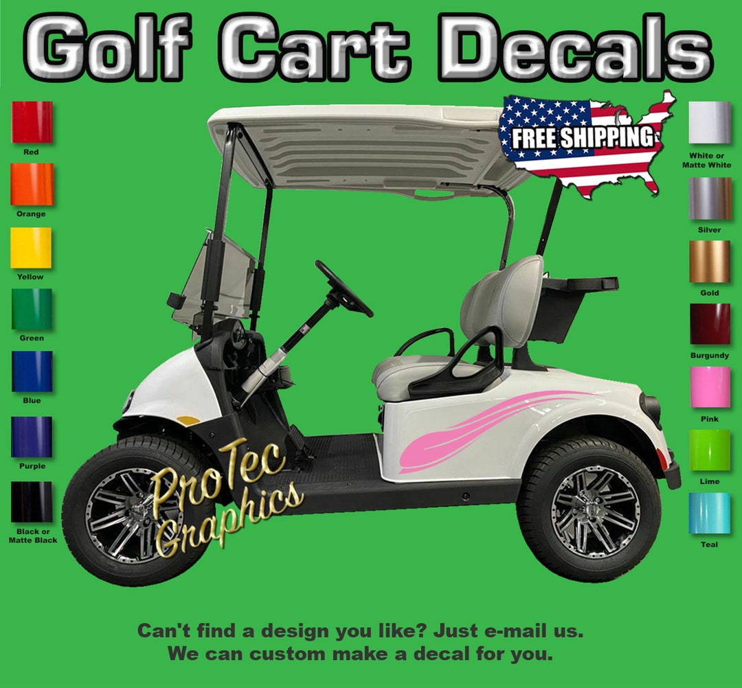 Golf Cart Vinyl Decal Graphics - Complete Set (4 Decals) (GC-27) - Etsy