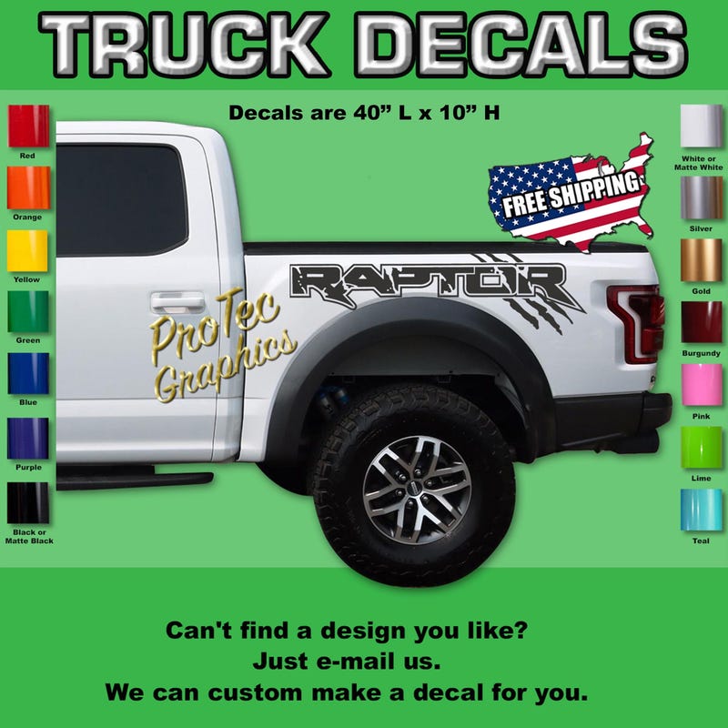 Ford Bedside Decal Raptor - Etsy