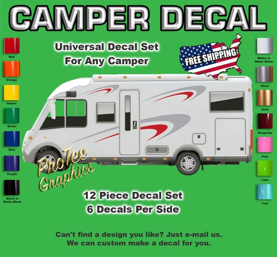 Campers Caravans RV Trails & Motorhomes Decal Graphic Etsy