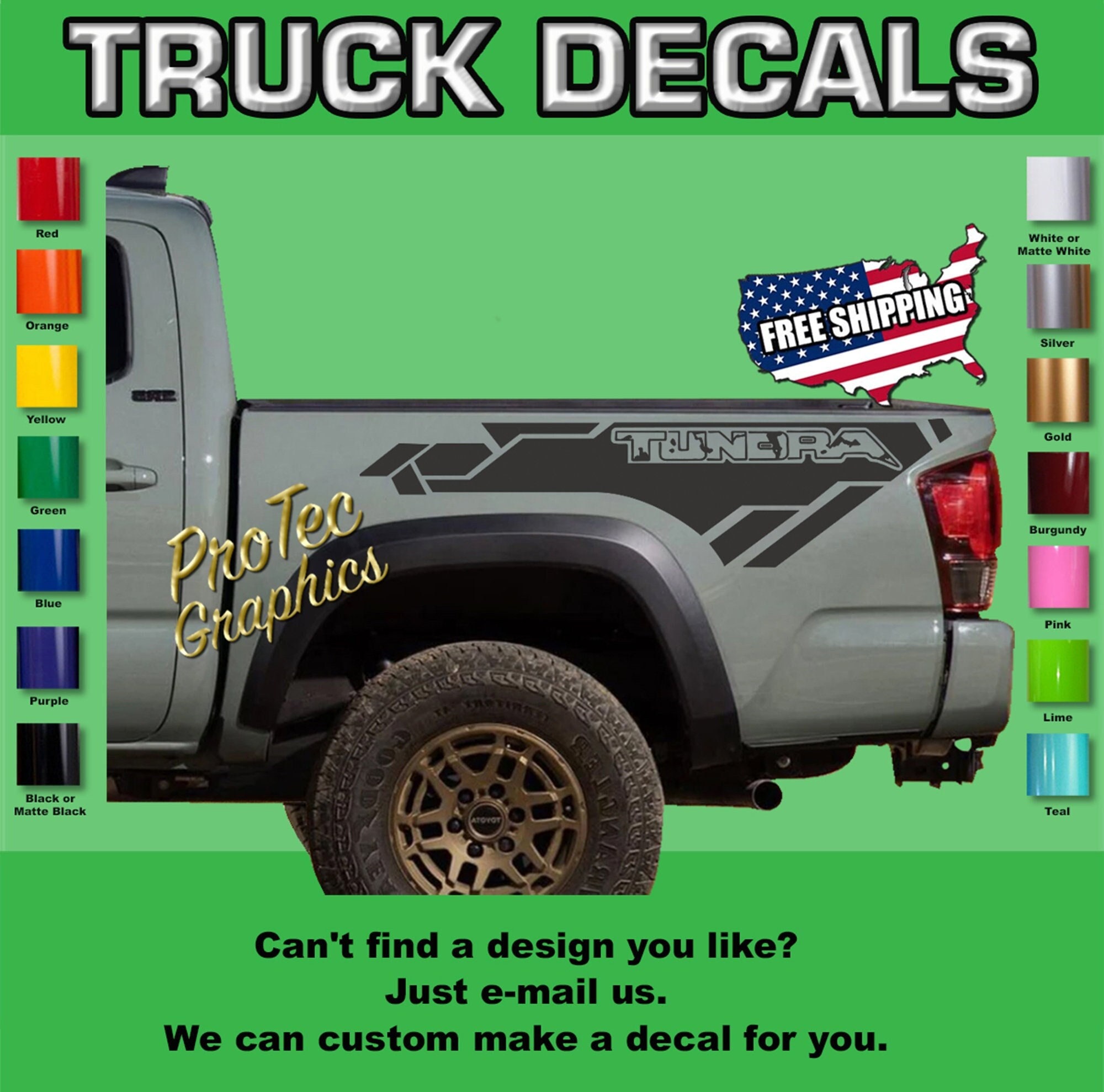 Truck Rear Bed Decal Graphics Fits: Toyota Toy-04 (Tundra)