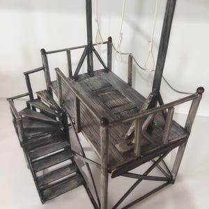 Old West Handmade Wood Miniature 1/24 Scale Gallows - interactive - fall home - fall decor