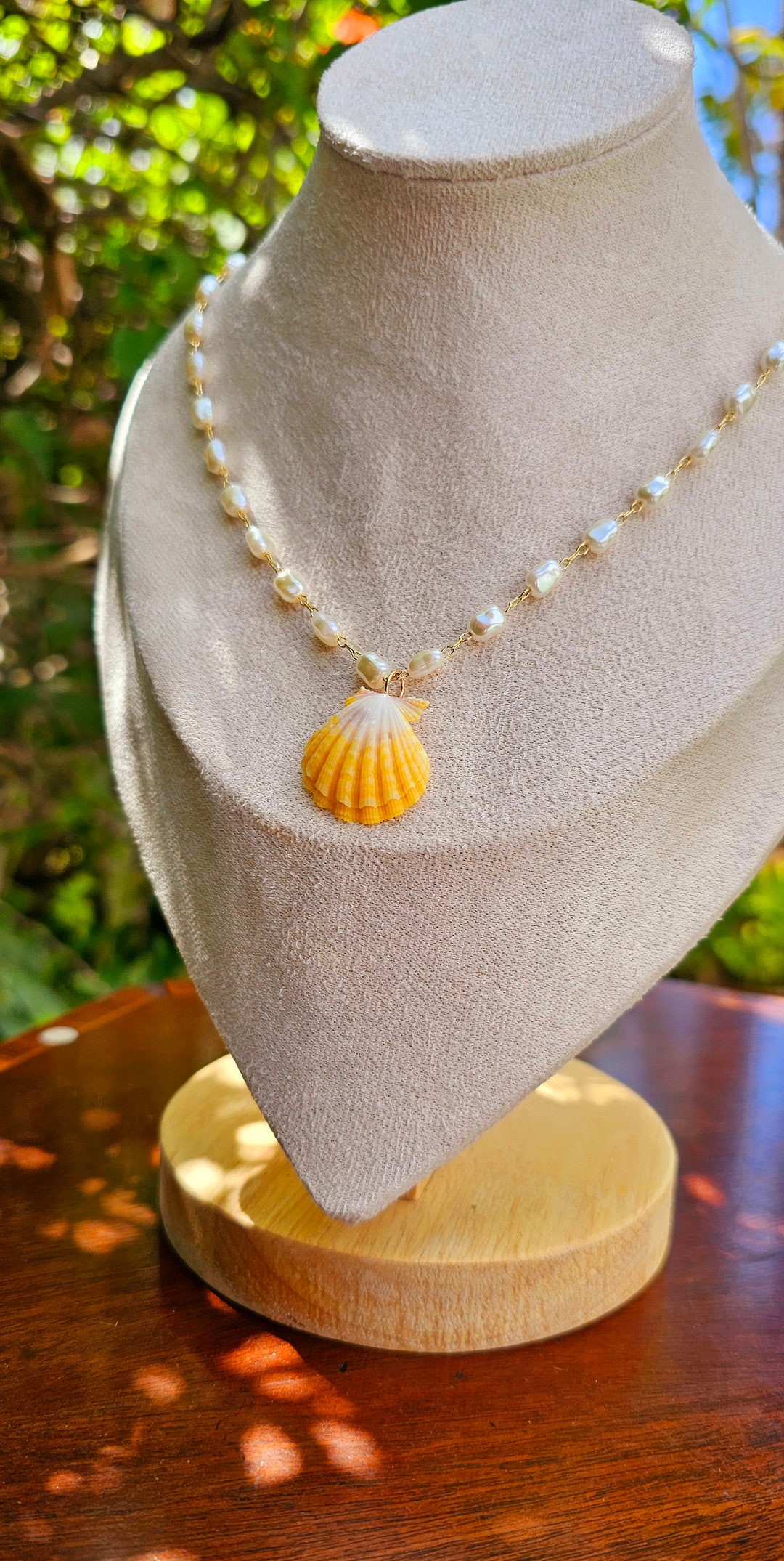 Sunrise Shell Gold Necklace. Seashell Necklace. Sea Shell Necklace ...