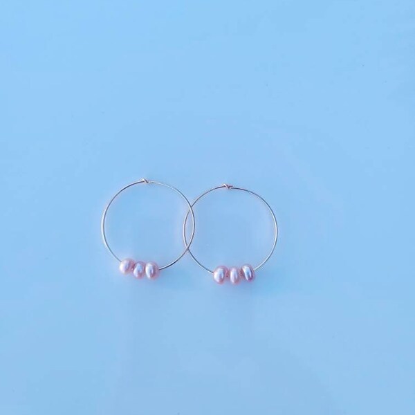 Gold Pink Earrings Etsy