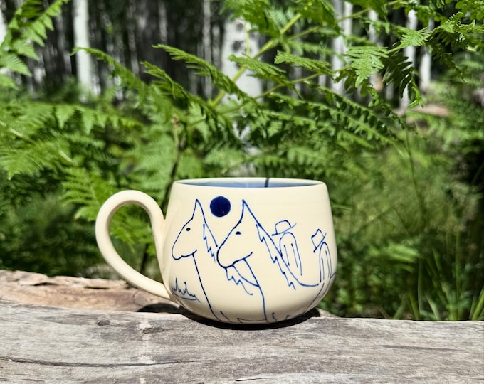 Cowboy Club Ceramic Coffee Mug 16oz. Western cowboy themed coffee mug.