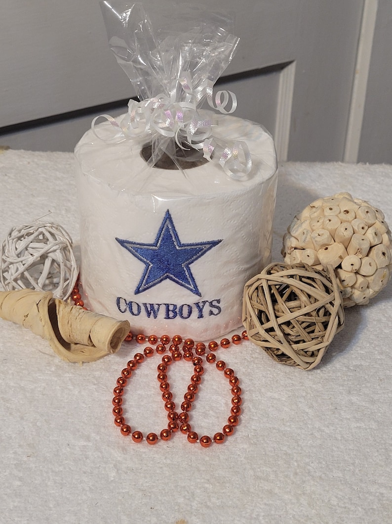 Dallas Cowboys Embroidered Toilet Paper One of Kind Football Etsy